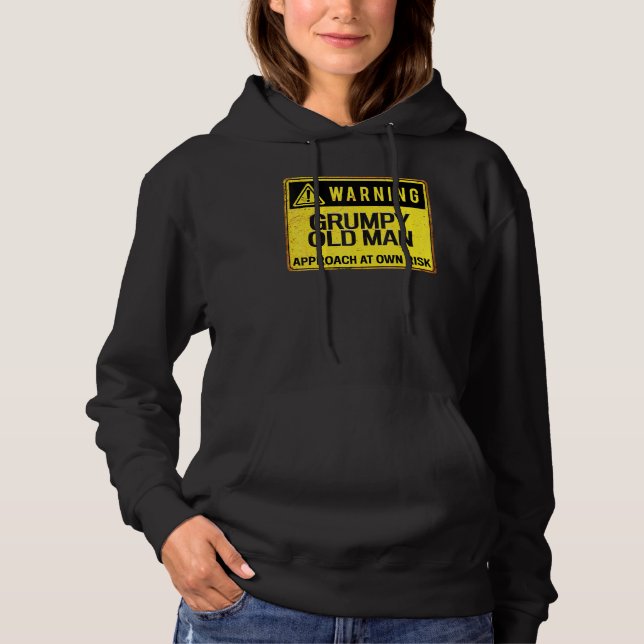 Varningsskylt - "Grumpy Old Man approach at own ri T Shirt (Framsida)
