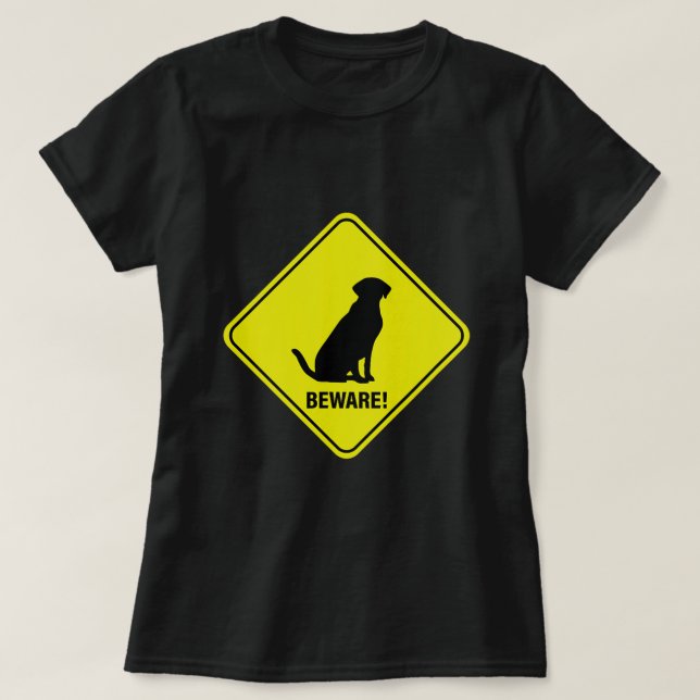 Varningsskylt Labrador T Shirt (Design framsida)