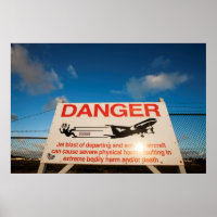 Varningsskylt nära S:t Maarten-flygplatsen.