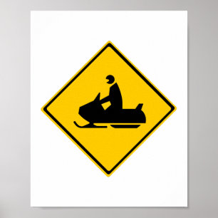Varningsskylt Snö Winter för vägsnörtrafik Poster