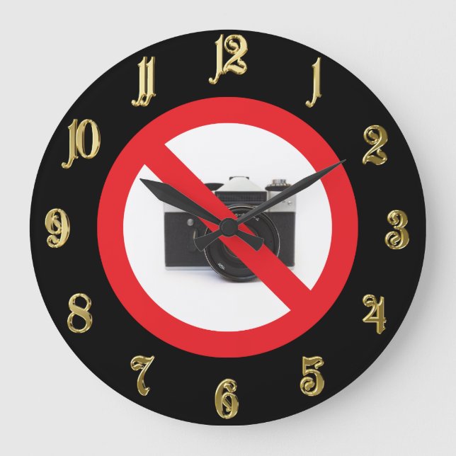 Varningsskylt utan kamera stor klocka (Framsida)