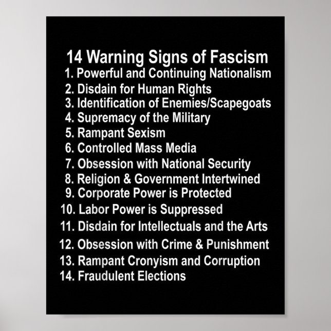 Varningsskyltar för fascismens antitrumpmotstånd,  poster (Framsidan)