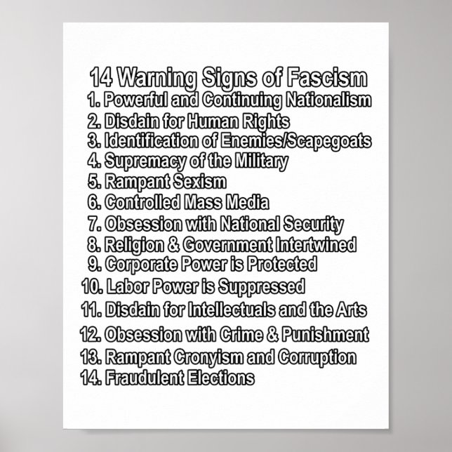 Varningsskyltar för fascismens antitrumpmotstånd,  poster (Framsidan)