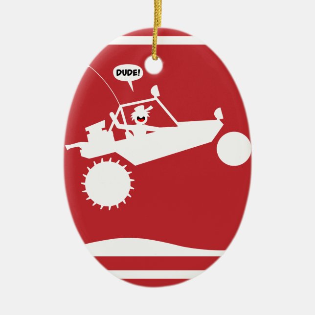 Varningsskyltar SANDSTÅNGLUFT Julgransprydnad Keramik (Framsidan)