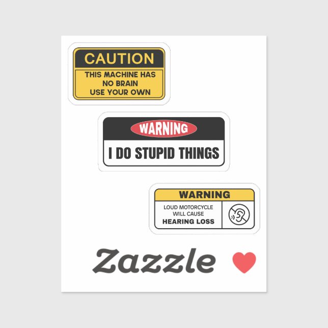 Varningsskyltmärke II Klistermärken (Ark)