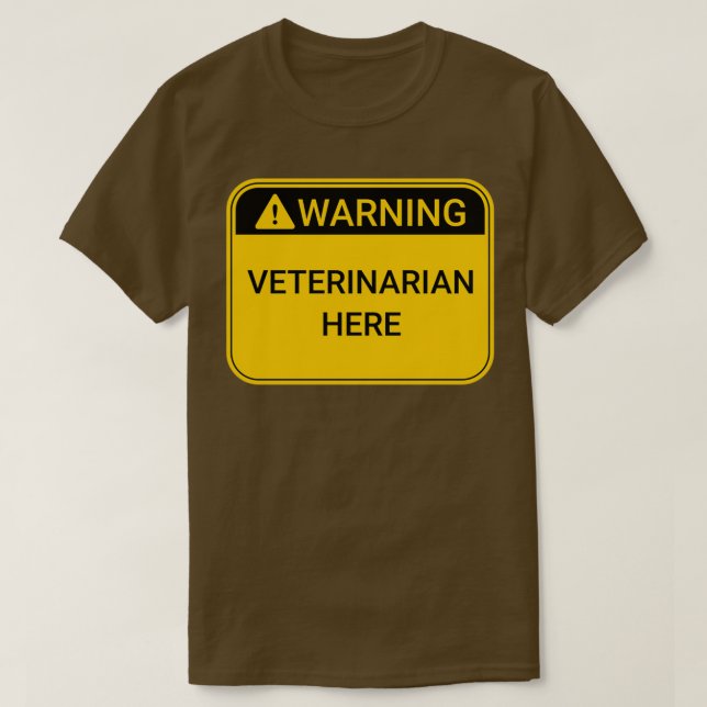 Varningsskyltveterinär här t shirt (Design framsida)