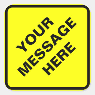 Varningssymbol för gult fyrkantigt klistermärke