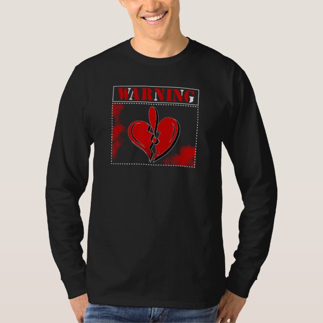 Varningssymbol Heartbrytare Brken Heart Kärlek Sym T Shirt (Framsida)