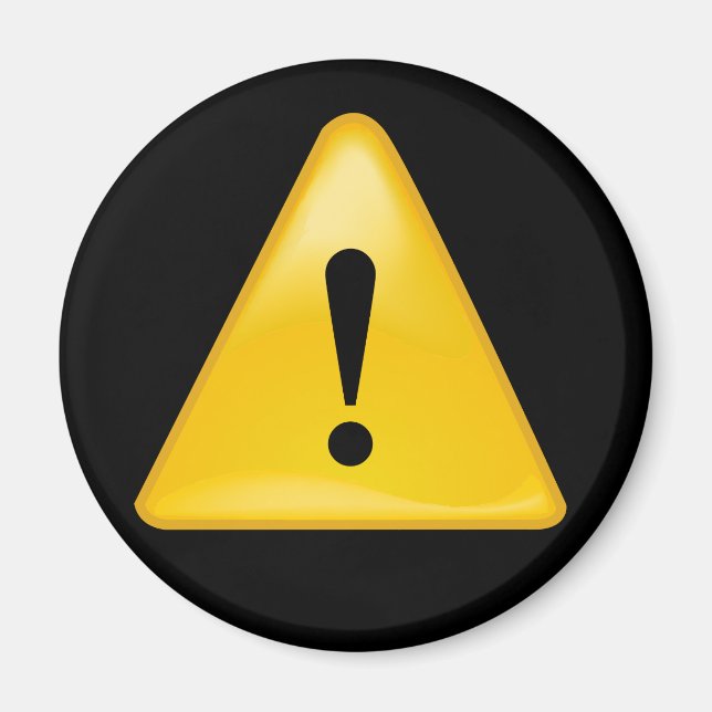 Varningssymbolutropstecken, punkttriangel magnet (Framsidan)