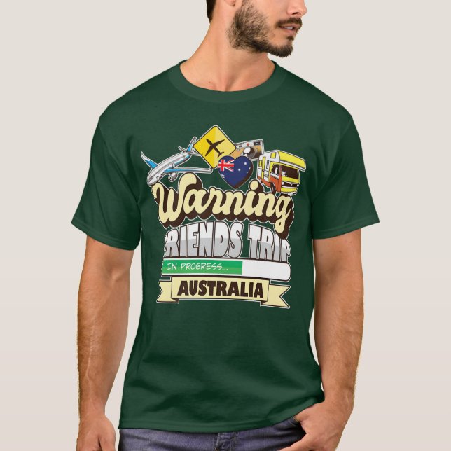 Varningsvänner - förlopp Australien - matchande vä T Shirt (Framsida)