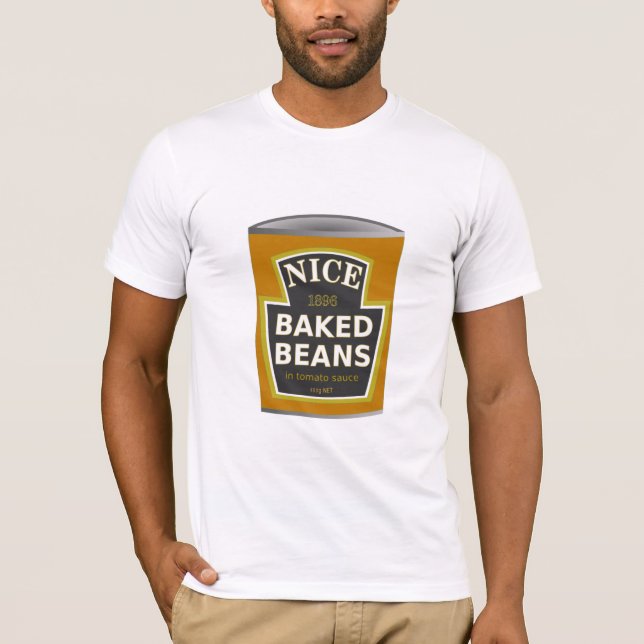 VARNINGSVITA BÖNOR I TOMATSÅS T-SHIRT (Framsida)