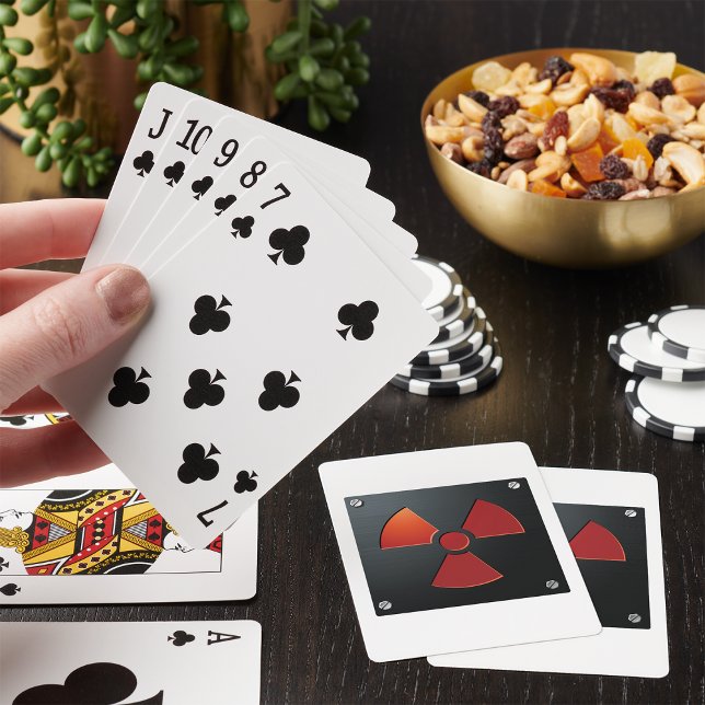 Varningsymbol för strålning Industrimetallskylt Casinokort (Skapare uppladdad)