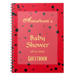 Vårnyckelpigan mönstrar baby showerGuestbook Anteckningsbok
