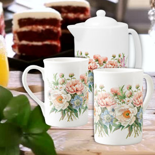 Vårögonblick Bukett Blommor Benporslin Mugg