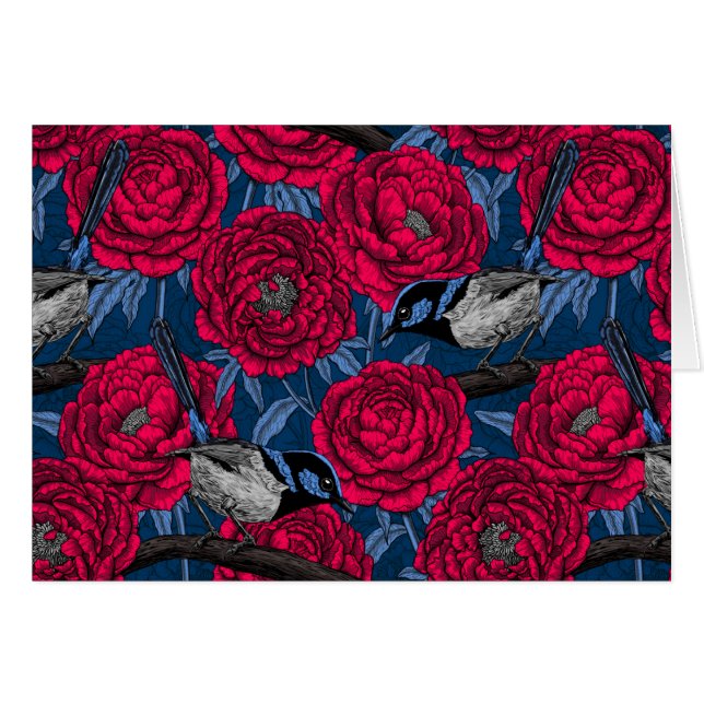 Varor i peonien hälsningskort (Framsidan Horizontal)