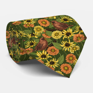 Varor och blommor på grönten slips