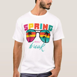 Vårpaus 2025 Solglasögon Retro Solnedgång T Shirt