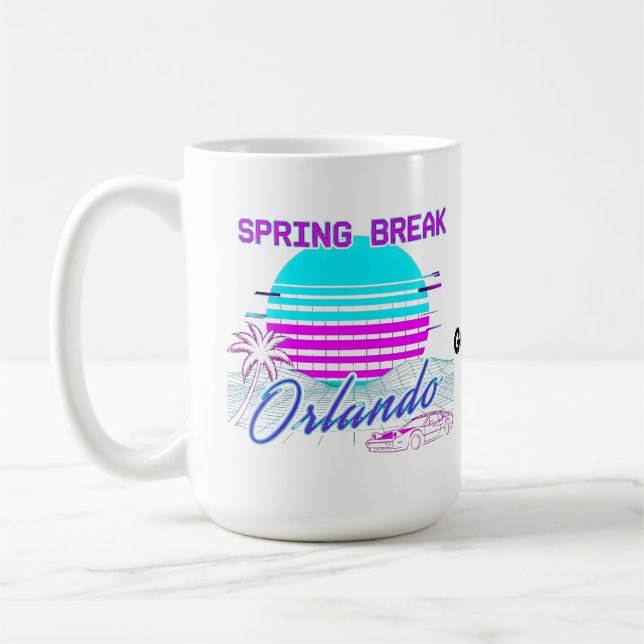 Vårpaus 2026 Orlando After Dark Retro Synth Kaffemugg (Vänster)