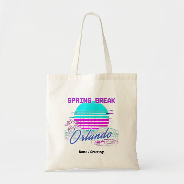 Vårpaus 2026 Orlando After Dark Retro Synth Tygkasse (Framsidan)