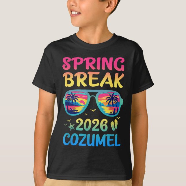 Vårpaus Cozumel 2026 Semesterresa Solglasögon  T Shirt (Framsida)