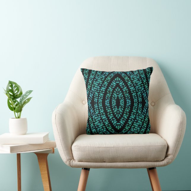Vårpaus Lämnar Turkos Färgad Konst Design Kudde (Stol)