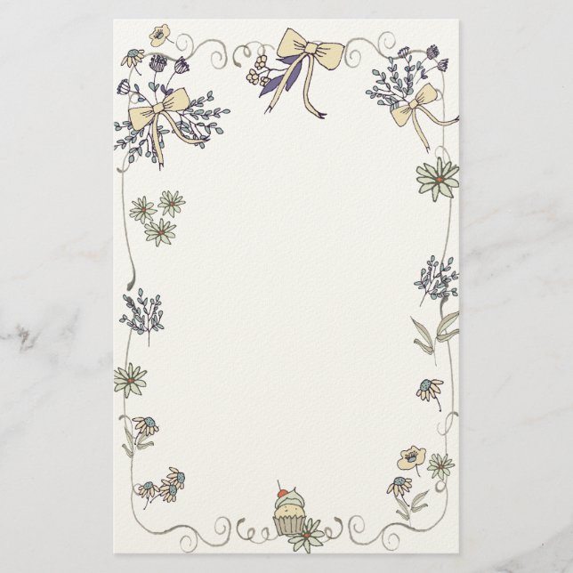 Vårprakt Daisy Whimsy Brevpapper (Framsida)