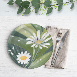 Vårprästkragar | Akvarell Vita Blommor Trädgård
