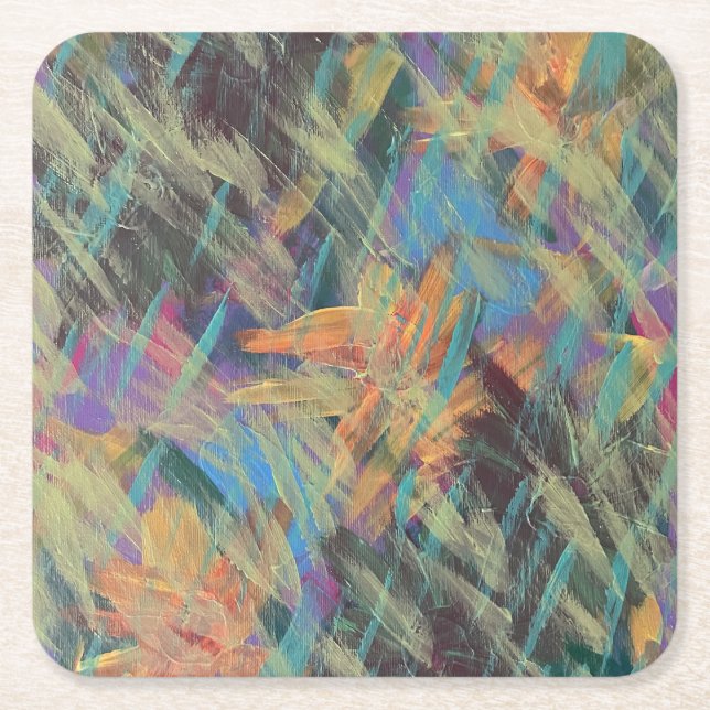 Vårregn coaster underlägg papper kvadrat (Framsidan)