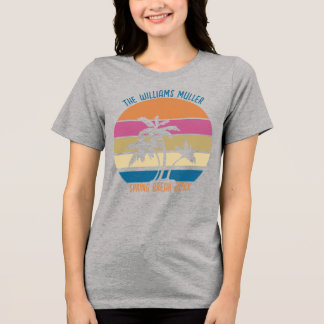 Vårresa strand solnedgång anpassad familj t shirt