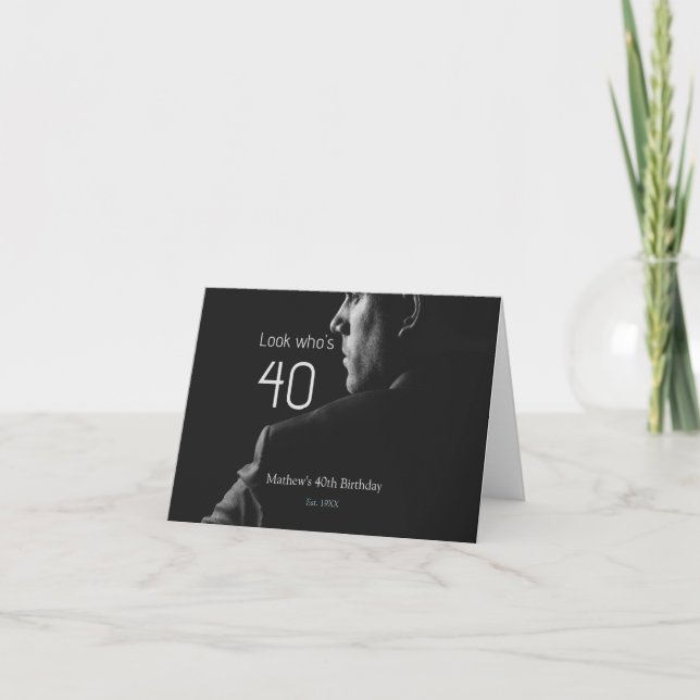 vars namns 40-års fotografering beräknat år  tack kort (Framsida)