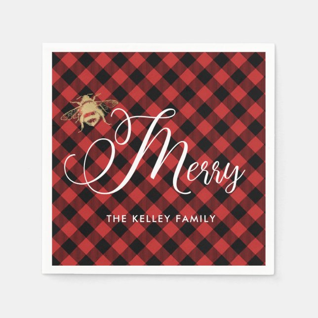 Varsågod, Guld Bee på Red Buffalo Play Anpassnings Pappersservett (Framsidan)