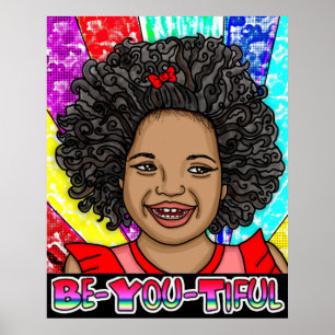Varsågod.   Lycklig Girl of Färg Laughing Poster