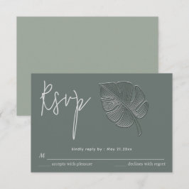 Varsam präglad tropisk blad-RSVP OSA Kort