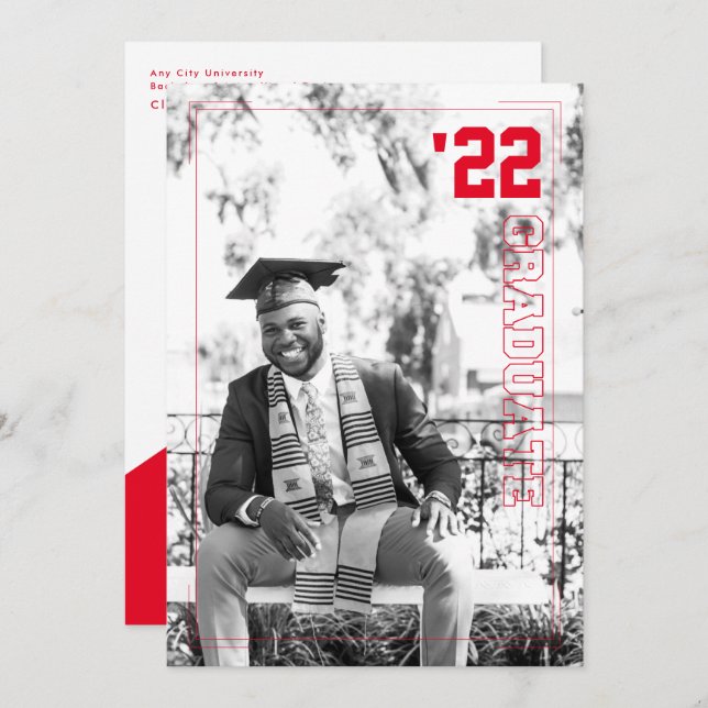 Varsiteidrottstema | 2 FotoStudentfest Inbjudningar (Fram/baksida)