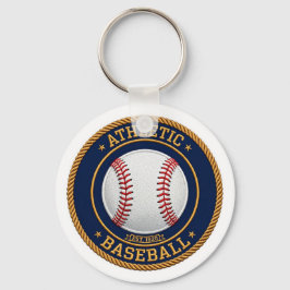 Varsity Baseball Red Stitch Keychain Nyckelring