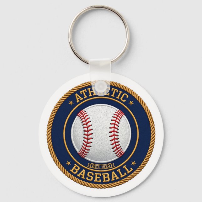 Varsity Baseball Red Stitch Keychain Nyckelring (Framsida)