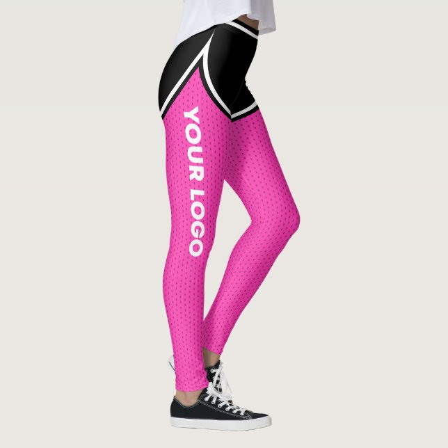 Varsity Basketball Shock rosa Black Kort din Logot Leggings (Höger)