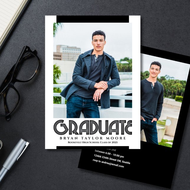 Varsity Blues Student Photo Announcement Inbjudningar (Skapare uppladdad)