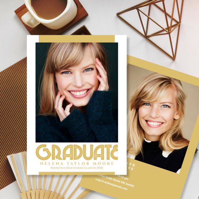 Varsity Blues Student Photo Announcement Inbjudningar (Skapare uppladdad)