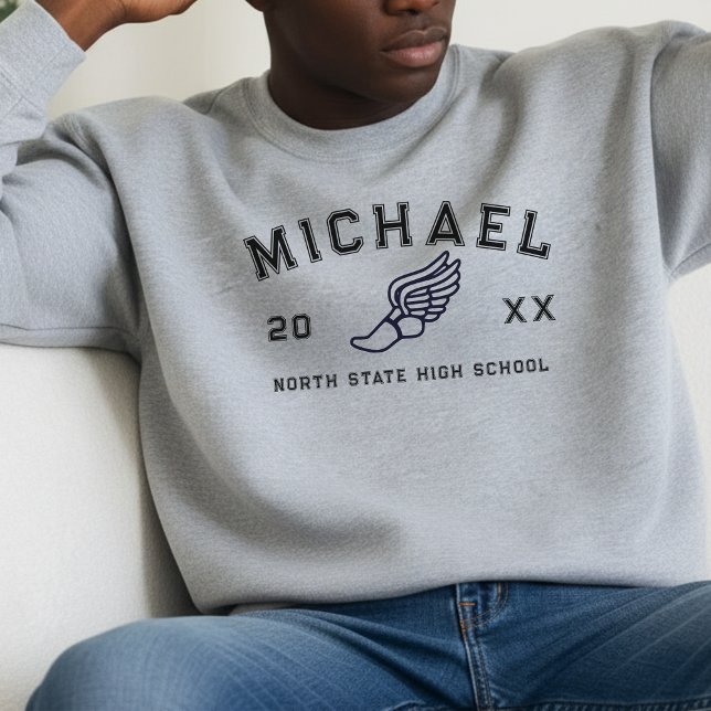 Varsity Letter Sports Graduation Custom Athlete Lång Ärmad Tröja (Celebrate your athlete in the family with this Varsity Letter Sports Graduation Custom Athlete Crew!)