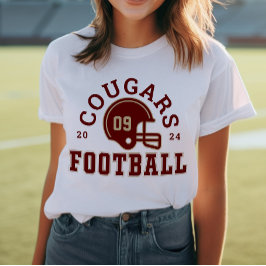 Varsity Maroon Anpassad Fotbollsteam Mama T Shirt