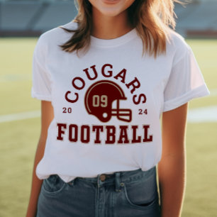 Varsity Maroon Anpassad Fotbollsteam Mama T Shirt