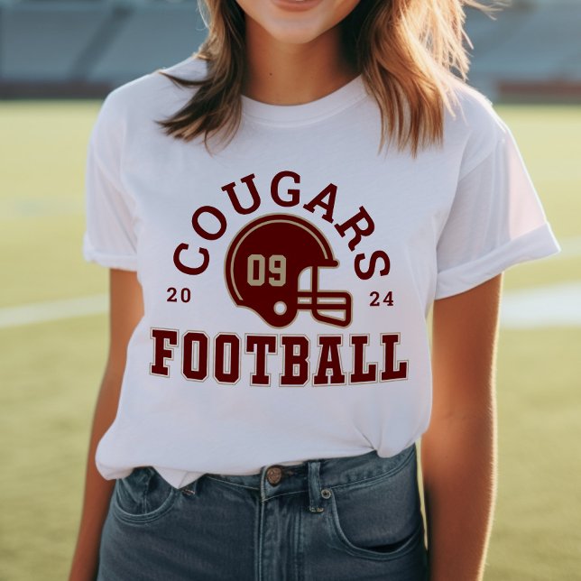 Varsity Maroon Anpassad Fotbollsteam Mama T Shirt (Skapare uppladdad)