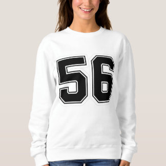 Varsity Nummer 56 Atletisk Tröja | Svart Fetstil