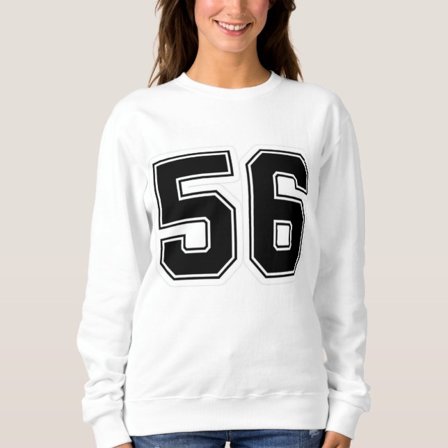 Varsity Nummer 56 Atletisk Tröja | Svart Fetstil (Framsida)
