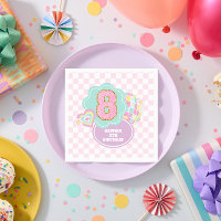 Varsity prydlig pastell lapp 8-årsdag