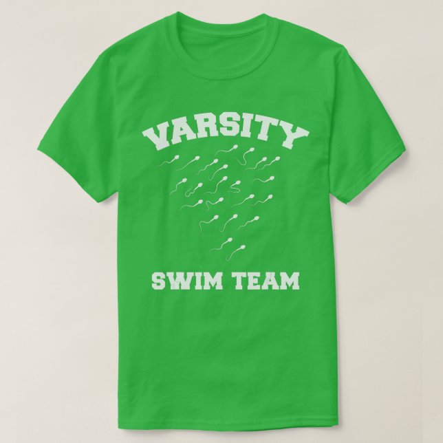 Varsity Simma Team Swimming Sperm T Shirt (Design framsida)