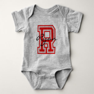 Varsity Sport Monogram Brev R Röd DIY NAMN Tröja