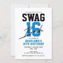 Varsity Stil Blue Swag 16 Birthday