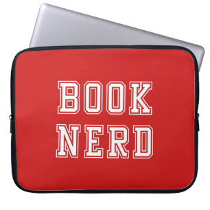 Varsity Stil Bok Nerd med Editable Färg Laptop Fodral